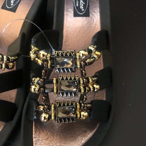 Grandco Sandals ~ Celeste ~ Black  Sole - Slide - Picture 2 of 3